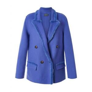 NEW DIOMI women's wool blend mink blazer in azure